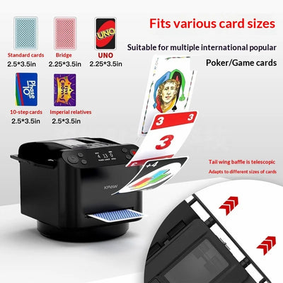 Automatic Card Shuffler Machine Battery Operated Poker Card Dispenser for Texas Game Home Entertainment Fast Shuffling Device