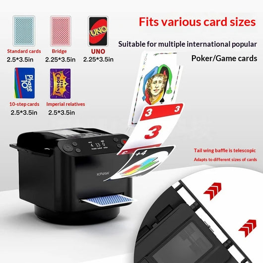 Automatic Card Shuffler Machine Battery Operated Poker Card Dispenser for Texas Game Home Entertainment Fast Shuffling Device
