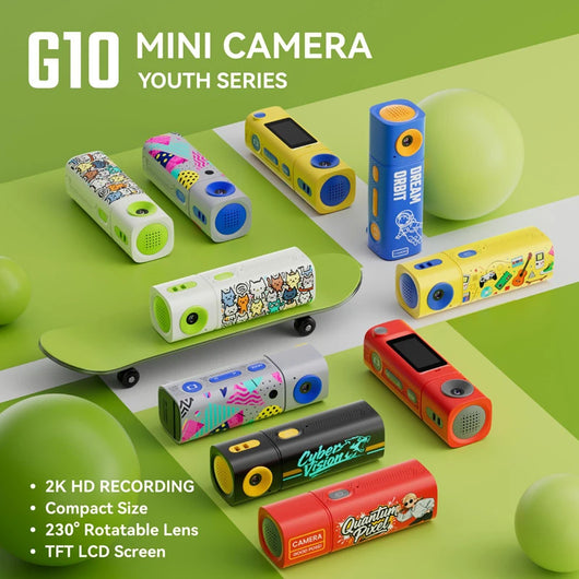 G10 Lipstick CCD 2K Mini Thumb Camera Student Action Camera 61° HD Wide-Angle Photo Video Recorder in DOPAMINE Colorway