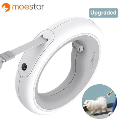 MOESTAR 2022 UFO Retractable Pet Leash 2 plus 3.0M Flexible Dog Traction Rope with Rechargeable LED Light Ring Shape