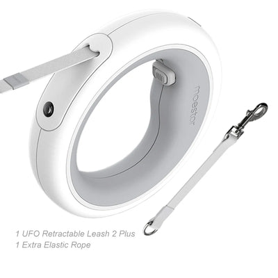 MOESTAR 2022 UFO Retractable Pet Leash 2 plus 3.0M Flexible Dog Traction Rope with Rechargeable LED Light Ring Shape