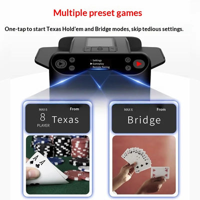 Automatic Card Shuffler Machine Battery Operated Poker Card Dispenser for Texas Game Home Entertainment Fast Shuffling Device